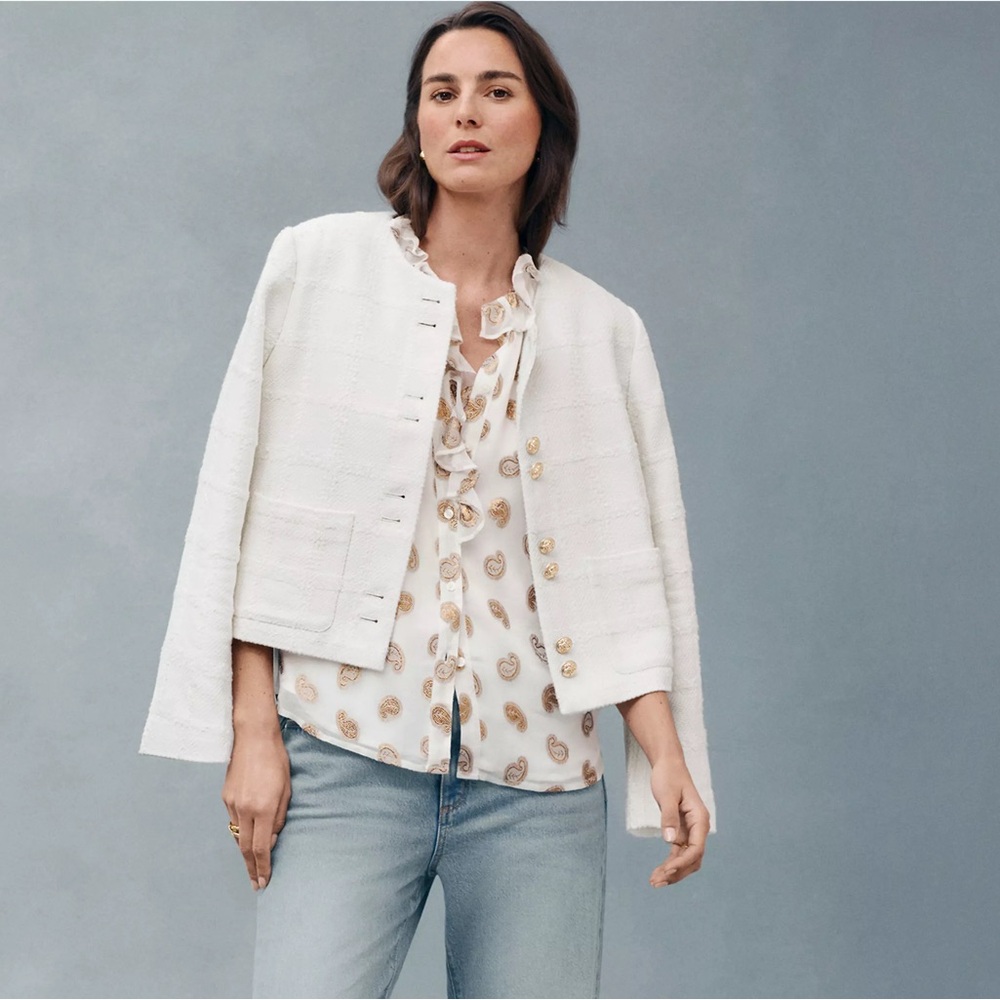 NWT Ann Taylor Double Button Jacket in Boucle Tweed - Picture 2 of 6